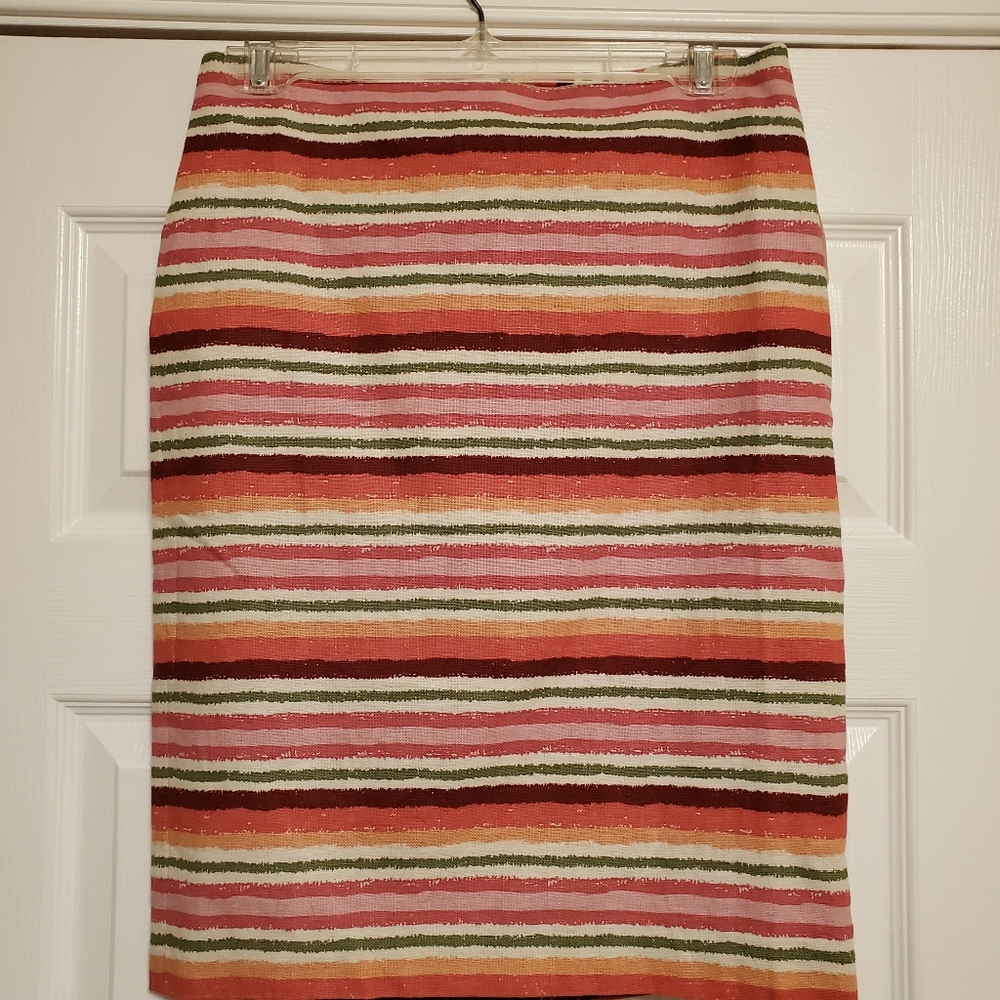 Talbots multi-colored striped skirt, size 4, NWT